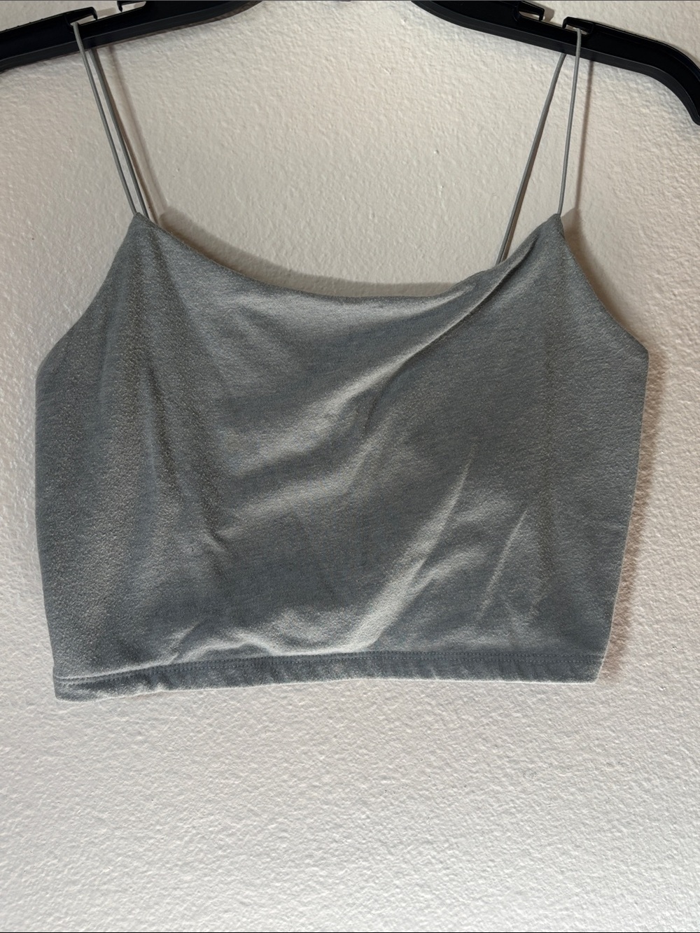 Wild Fable Grey Spaghetti Strap Cropped Camisole Tank Top